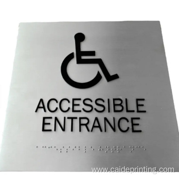 ADA signage stainless steel toilet tactile braille signs